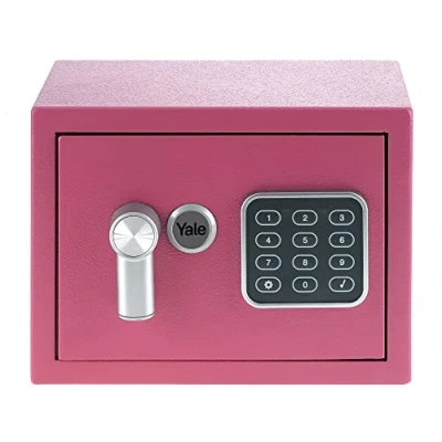 Image de Yale Coffre Fort Acier Rose à sceller ou Poser Compact 3.8L Serrure Electronique Code 3 8 Chiffres 17x23x17cm YSV/170/DB2/P