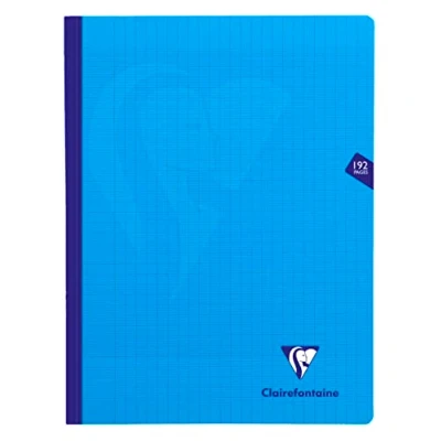Image de Clairefontaine 329341C Un Cahier Brochure Cousu Fil Mimesys Bleu 24x32 cm 192 Pages Grands Carreaux Papier Blanc 90 g Couverture Polypro