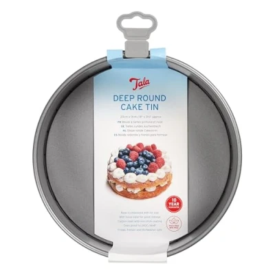 Image de Tala Moule à gâteau profond 20 cm haut anti adhésif avec base amovible Répartition uniforme de la chaleur Plaque cuisson en acier au carbone, passe lave vaisselle et
