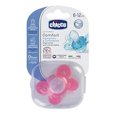 Image de Chicco PhysioForma Comfort Tétines Bébé en Silicone, Sucette Douce et Tendre, Aide à la Respiration, Favorise le Développement de Bouche, 6 16 Mois, 1 Unité, Rose, Coloris Aléatoire