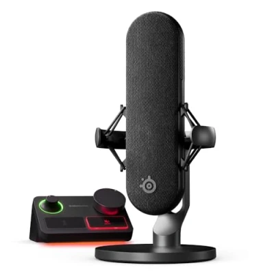 Image de SteelSeries Alias Pro Microphone XLR &amp; Stream Mixer Capsule 3X Plus Grande conçue pour Le Jeu, Streaming et Podcast Interface USB/XLR RGB Compatible Un ou Deux PC