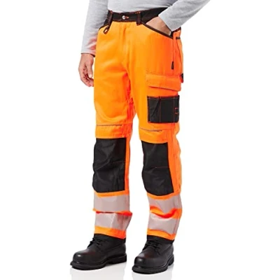 Image de Portwest PW340 PW3 Hi Vis Work Trousers (Orange/Black, 46 Regular),46w / 31l