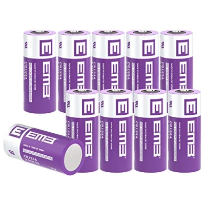Image de EEMB Pile CR123A Lithium 3V Lot de 10 Piles CR123 / CR17345 1700 mAh Haute Performance Batterie avec Protection PTC pour Les Caméras Lampe Poche Jouet Alarme Capteurs Intelligents etc