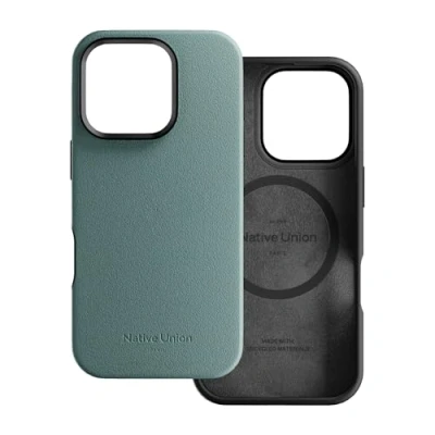 Image de Native Union Active Case Compatible MagSafe avec Aimants Intégrés Design Robuste Matériaux Recyclés Protection Anti Chute Ultra Durable jusqu&#039;à 10ft / 3m pour iPhone 16 Pro (Vert Ardoise)