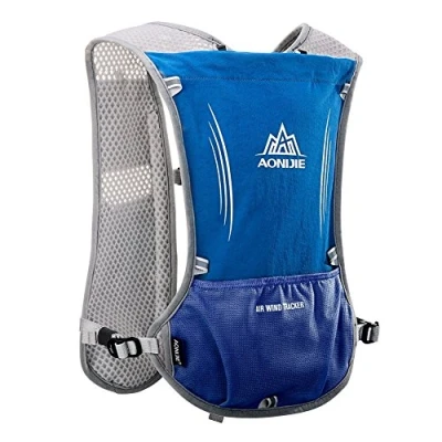 Image de AONIJIE 5L Sac à Dos d&#039;Hydratation de Sport vélo pour Cyclisme/Excursion/Course avec Porte Bouteille d&#039;eau 1,5 L (Bleu)
