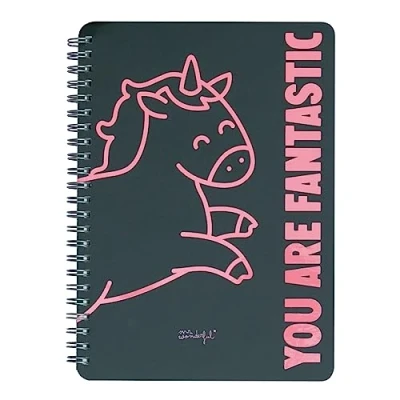 Image de Mr. Wonderful Mr.Wonderful A5 notebook Unicorn black You are fantastic