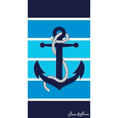 Image de Miracle Home. Serviette de Plage en Microfibre Ancre, 100% Poliéster, 75 X 145 cm. 11787