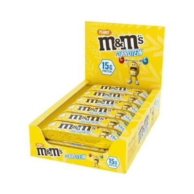 Image de M&amp;M&#039;s Hi Protein Peanut Bar (12 x 51g) High Snack with M&amp;M&#039;s, Peanuts, Caramel and Milk Chocolate Contains 15g