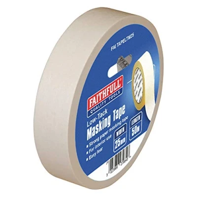 Image de Faithfull Low Tack 25mm x 50m Ruban cache FAITAPELTM25