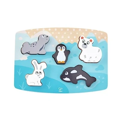 Image de Hape E1620 Fühlpuzzle Polartiere Puzzle Tactile Animaux Polaires, Multicolore, 40 x 50 cm