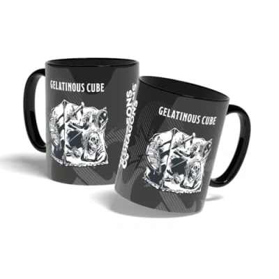Image de Konix Dungeons &amp; Dragons Mug Tasse en céramique 320 ml Noir et blanc Motif Gelatinous Cube