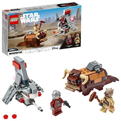 Image de LEGO Star Wars 75265 Le Combat des Microfighters : T 16 Skyhopper™ Contre Bantha™, Set de Jeu, Collection du Film Un Nouvel Espoir