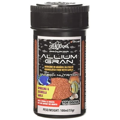 Image de Haquoss Allium Grand Aliment en copeaux à Base d&#039;ail pour Discus 100 ml/55 g