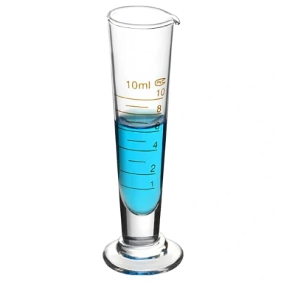 Image de QWORK® Tasse à mesurer, éprouvette graduée en verre de 10 ml borosilicaté avec échelle haute précision