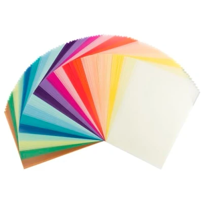 Image de papier transparent, format A4, 20 couleurs, 130 g/m², coloré pour bricolage, scrapbooking, fabrication de cartes, et autres