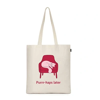 Image de Eco Right Sac fourre tout en toile esthétique pour femmes, sacs coton mignons, tendance et réutilisables l&#039;école, le shopping la plage