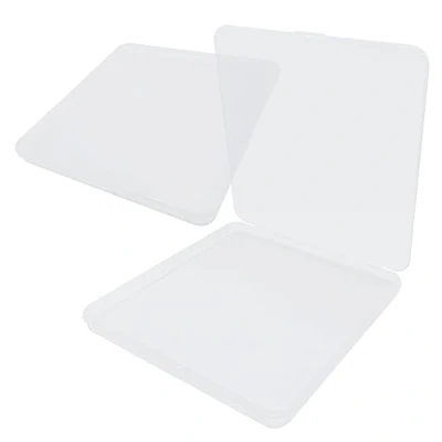 Image de UMCHU 2 Pièces Boîte de Rangement avec Couvercle Rabattable,Boîte Plastique Transparent,pour Collecte Petits Objets, Bijoux(15 * 15 1.3cm)