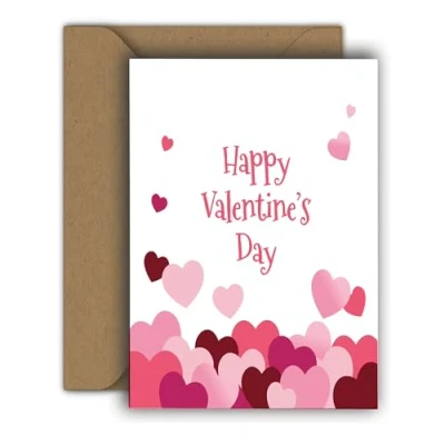 Image de Edition Colibri Carte de Saint Valentin pour elle et lui Format A6 Pliante Avec enveloppe d&#039;amour, anniversaire mariage d&#039;amour