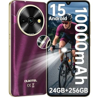 Image de OUKITEL C59 Pro Android 15 Téléphone Portable Débloqué 24Go + 256Go/TF 1To, Écran 6.88 Pouces HD+ 90Hz, 10000mAh 120 Lumens, 13MP, Smartphone Dual SIM 4G,Fingerprint/Face ID/GPS/WiFi/NFC