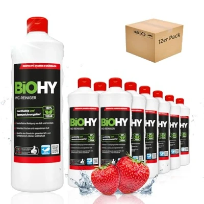 Image de BiOHY nettoyant WC (12 x 1l Bouteille) Gel visqueux Concentré Idéal Contre Le tartre urinaire (WC Reiniger)