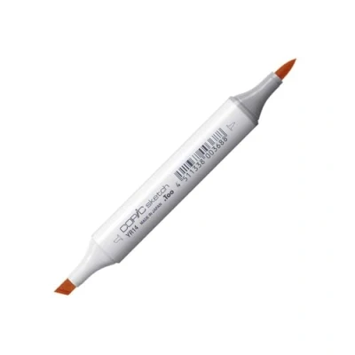 Image de COPIC Sketch YR14, Caramel, Twin Marker avec Une Pointe de Largeur Moyenne et « Brush ».