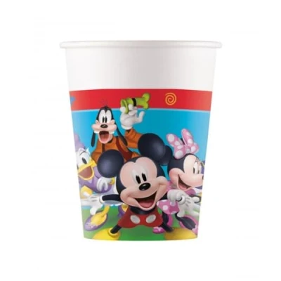 Image de ALMACENESADAN, 5057 Lot de 8 gobelets en carton pour fêtes et anniversaires sous licence Mickey Mouse Capacité 220 ml