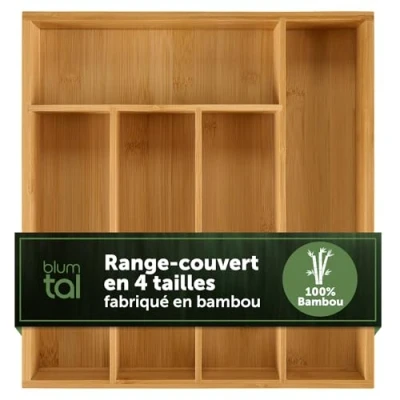 Image de Blumtal Range Couvert en Bambou Couverts Pour Tiroir Avec 5 Compartiments Rangement IKEA Maximera Standard Fixe 27 x 30 cm