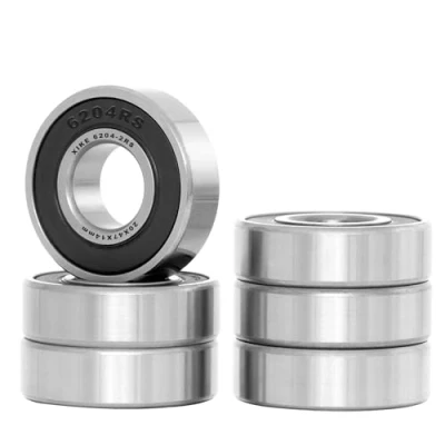 Image de XiKe Lot de 6 roulements à billes 6204 2RS 20 x 47 14 mm Prélubrifiés Acier chromé Double joint en caoutchouc Roulement rainuré 6204RS avec couvercles