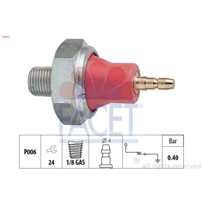 Image de FACET 7.0015 Sonde De Pression d&#039;Huile 1/8 GAS Made in Italy OE Equivalent OPEL: Corsa C 3/5 portes, Meriva A, Astra H GTC, HONDA: CR V 2
