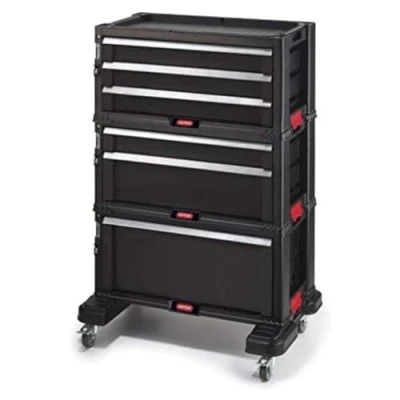 Image de Keter Servante à Outils 3 tiroirs ref 237791, Noir, 59,8 x 37,7 83,2 cm