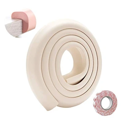 Image de SONARIN Protection d&#039;Angles et Rebords pour Bébés,2M / 6.6ft Corner Protections de bord table meubles en forme L avec ruban adhésif fort,Protections rebords(Beige)