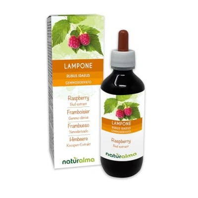 Image de Framboisier (Rubus idaeus) Gemmo dérivé sans alcool à base de bourgeons frais Naturalma Extrait liquide gouttes 200 ml Complément alimentaire Végétalien ou végan