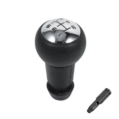 Image de Manchon Adaptateur + Pommeau de Levier Vitesse Manuel 5 Vitesses compatible Citroën C2, C3, C4, Berlingo, Peugeot 206, 308, 5008, Partner Accessoire remplacement élégant et pratique