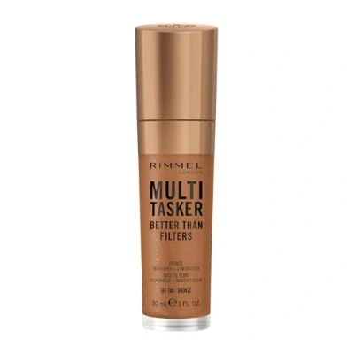 Image de Rimmel Multi Tasker Better Than Filters, 061 Tan, Base de Teint, Booster d’Éclat et Highlighter, formule vegan, propriétés anti âge, pigments réflecteurs lumière, 30ml