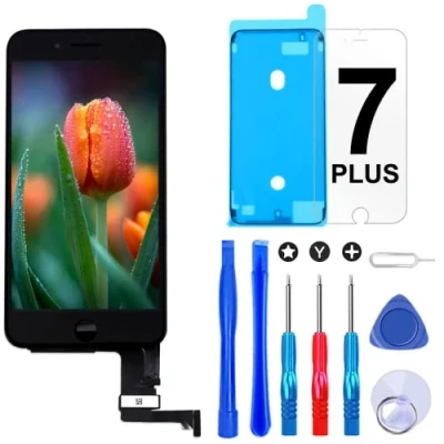 Image de Brinonac Ecran Tactile LCD pour iPhone 7 Plus Vitre De Remplacement Assemblé avec Kit Réparation (Noir, 5,5 Pouces)