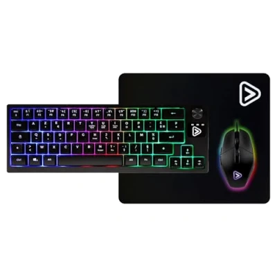 Image de ONLAN PG 7Pack Gaming 3 en 1 Clavier TKL Compact 64 Touches Souris Gamer Tapis de