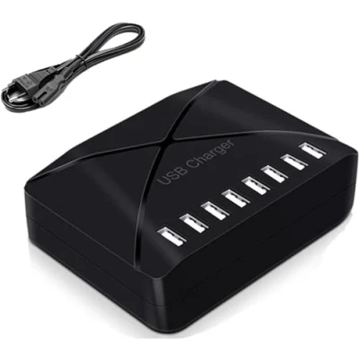 Image de ANNCAY Station de Charge USB, hub Chargeur USB 40 W à 8 Ports, multiport avec Smart Detect, Compatible iPhone, Galaxy, Tablette iPad et Autres appareils
