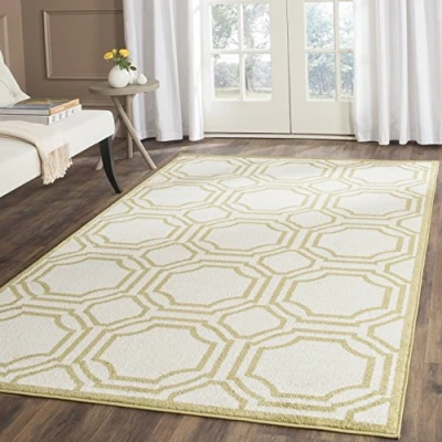 Image de Safavieh Grand Tapis de Salon rectangulaire pour Une Utilisation en intérieur, Polypropylène, Ivoire/Vert Clair, 160 X 230 cm
