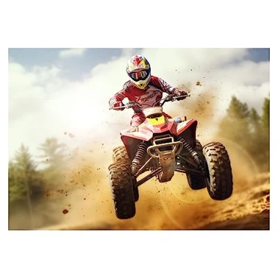 Image de WTD Mantiburi Papier peint photo en non tissé pour chambre d&#039;enfant Motif quad 3D avec colle incluse 368 x 254 cm