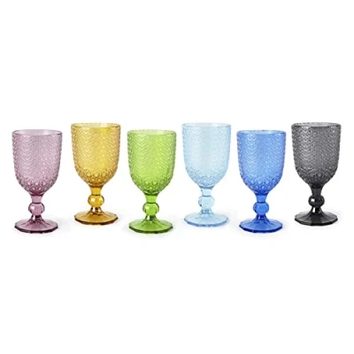 Image de Excelsa Ice Set de 6 verres à pied, multicolore, verre coloré en pâte, 300 ml.