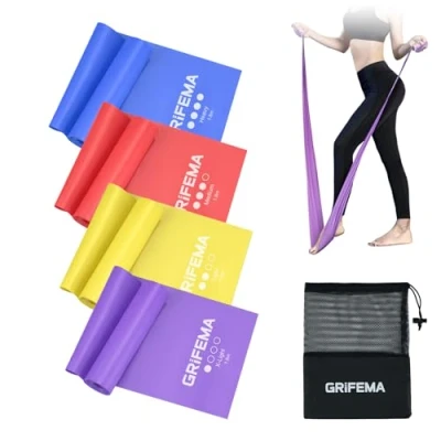 Image de GRIFEMA GA5002 Bande Elastique Musculation Unisex Adult, Blue, Red, Yellow, Purple, X ‎Light/Light/Medium/Heavy