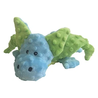 Image de chien en peluche GLORIA Taille 24 cm Mini Smaug Jouet pour avec son texture douce Très résistant vert / bleu