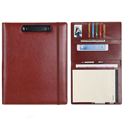 Image de Wonderpool Porte formulaires Documents Conférencier Portfolio Bloc Range Documents, Trieur Organiseur Planchettes pour Bureau Voyage école (A4,Brun)