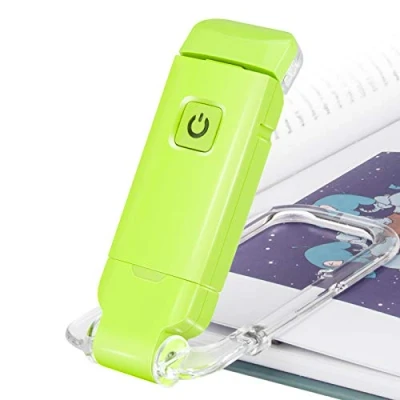 Image de HONWELL lampe de lecture à pince LED pour livre, livres au lit, lumière douce les yeux, rechargeable par USB, 2 réglages luminosité la protection des vert