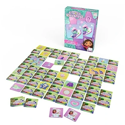 Image de Gabby Et LA MAISON MAGIQUE Memo 72 Cartes Chat Jeu De Société Mémoire Concentration Pour Collecter 36 Paires Jouet Enfant 4 Ans +