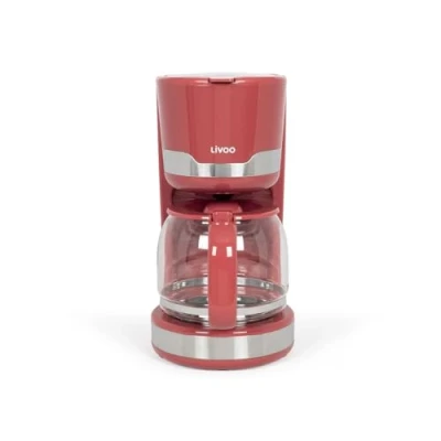 Image de Livoo Cafetière électrique DOD201 capacité 14 tasses, 1000W, filtre réutilisable, maintien au chaud, système anti gouttes, couleur Rouge Chili