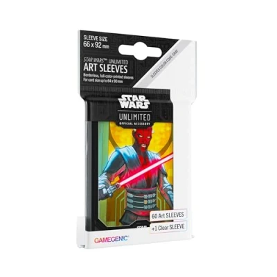 Image de Asmodee Darth Maul Officially Licensed Pack of 60 Art Sleeves 1 Clear Sleeve, Optimized Size for Star Wars Unlimited Other TCG and LCG Games, Made by Gamegenic, GGS15062ML