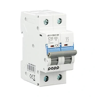 Image de POPP® Interrupteur automatique magnétothermique industriel courbé C 1P 2P 3P + 6A 10A 16A 20A 25A 32A 40A 50A 63A ... (2P, 10A)