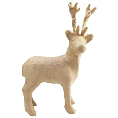 Image de Décopatch SA207C Un support en papier brun mâché 7x16,5x26,5 cm, Renne