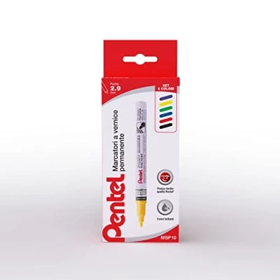 Image de Pentel MSP10 Peinture marqueur permanent pointe fine couleurs assorties basic 6 pcs